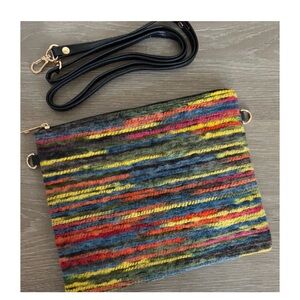 Unspoken Couture Colorful Canvas Crossbody/Wristlet/Clutch, Zip Closure NWT